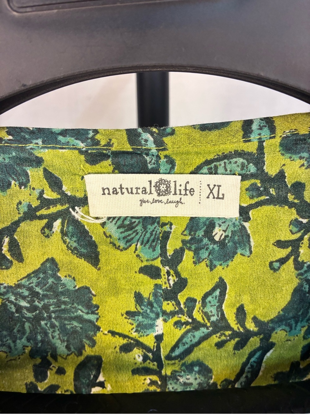 Natural Life Aimee Mini Tunic Dress - Blue Green Floral XL - Picture 7 of 9
